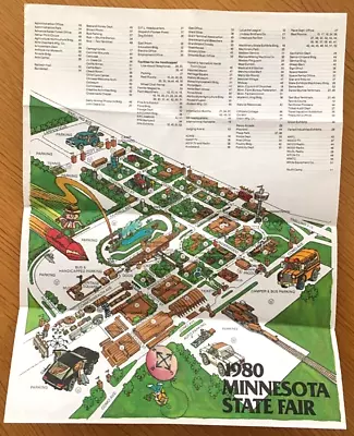 Vintage 1980 Minnesota State Fair Folded Map And Program For Sept 1 1980 • $25