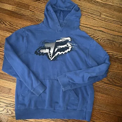 FOX RIDERS Hoodie Sweatshirt MEDIUM RACING GEAR Motocross Blue Soft Pullover • $37.99