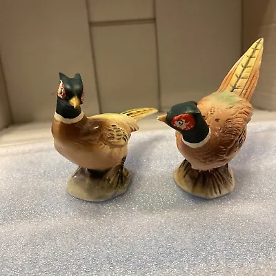 Vintage Victoria Ceramics Set Pair Pheasant Salt Pepper Shaker Japan Birds • $6