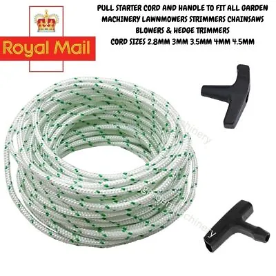 Pull Starter Cord And Handle Option Rope Lawnmower Chainsaw Strimmer Blower • £20.99
