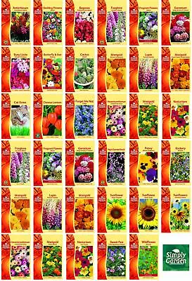 Simply Garden Flower Seeds Grow Your Own Colourful Flowers 55+ Varieties • £2.49