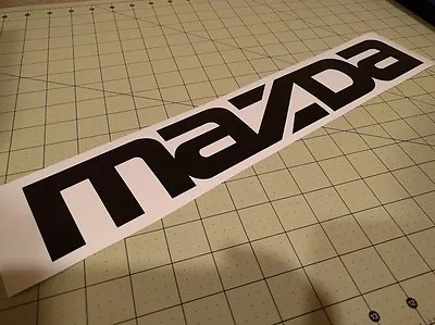 2 Pack - Mazda Logo Gloss Black Vinyl Decal Sticker 20  Wide X 3.4  Tall • $22