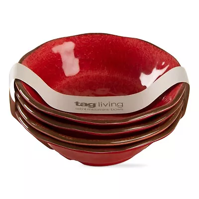 TAG Veranda Melamine Bowls Red - Set Of 4 (206409) • $55.99