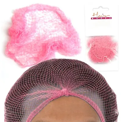 PINK SLUMBER NET Hair Bun Cover Sleep Catering Dance Elastic Stretch Mesh Snood • £2.74