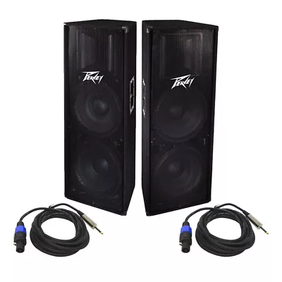 Peavey PV 215 Pro DJ 1400W Passive Dual 15  Loud Speaker & 1/4  - Speakon Cable • $999.98