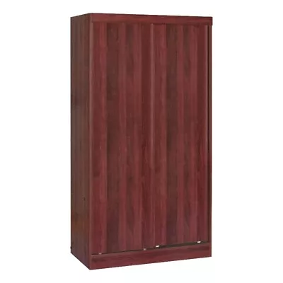 Better Home Products Modern Wood Double Sliding Door Wardrobe In Mahogany • $232.15