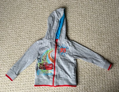 £2.99 • Buy Boys Disney Pixar Cars Lightening McQueen Grey Zip Hoodie -Size 18-24 Months