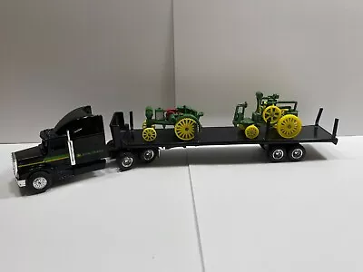 ERTL  1/64 - Freightliner Truck & Flatbed Trailer With John Deere Tractor Load • $22.50