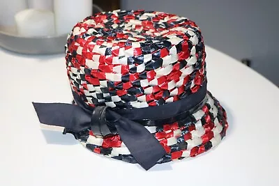 Vintage Sears Millinery Straw Hat - Red White Blue Patriotic • $20