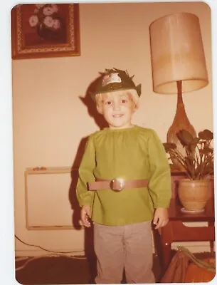Vintage/Antique Photo/Snapshot Adorable Boy Peter Pan Costume Halloween 1980s • £9.72