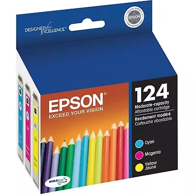 3 Pack Genuine Epson 124 Ink For Stylus NX125 NX130 NX330 NX420 WorkFoce 320 323 • $17.99