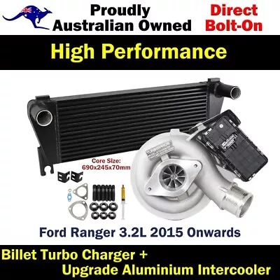 Upgrade Billet Turbo Charger+70mm Intercooler For Ford Ranger 3.2L 2015 Onwards • $1508.80