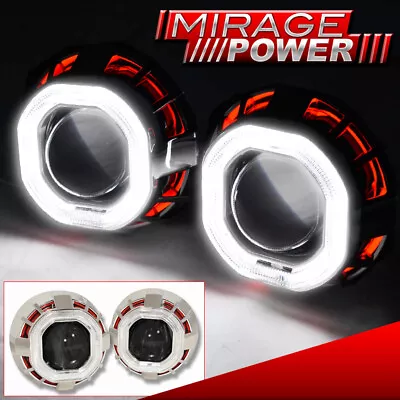 For Honda Acura Bi-Xenon HID H1 Projector Head Lights Shroud Halo Ring Red White • $57.99