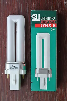 SLi Lynx S G23 2 Pin 5w Warm White 830 3000k CFL Bulb MADE IN UK 250 Lumens • £3.99