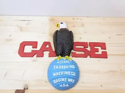 J.I. Case Threshing Machine Co Racine Cast Iron Eagle Emblem Wall Mount Sign • $62.10