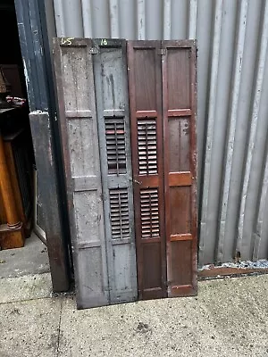 Set Of VICTORIAN Chestnut INTERIOR Window Shutters OLD Varnish 65” H X 16” W • $259