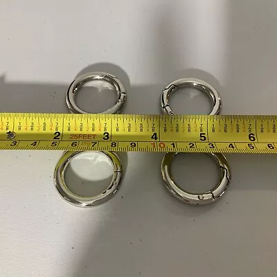 Miche Set Of 4 Silver-tone Silver 1” Carabiner Rings Spring Gate Quick Connect • $10.90