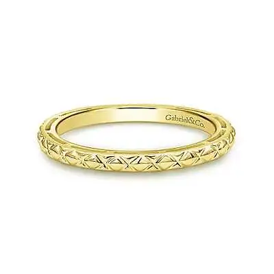 14K Yellow Gold Quilted Pattern Stacking Ring • $495