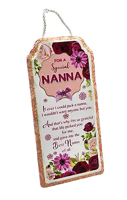 Nanna Mothers Day Gift Ceramic Plaque Keepsake Mum Door Hanging Free Standing • £6.99