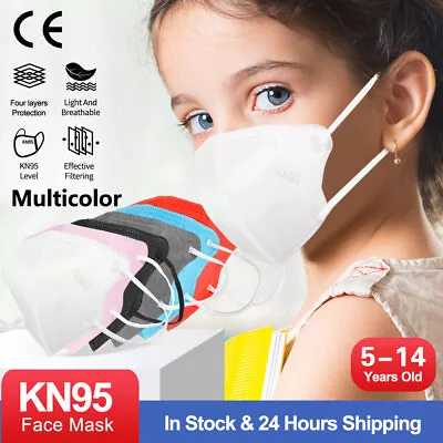 10-100pcs Kids Disposable N95 Masks Children KN95 Face Mask Respirator 5 Layers • $7.79