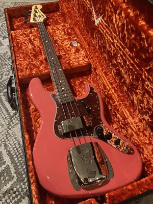 Fender Custom Shop 1964 JAZZ BASS FADED FIESTA RED NOS Used Electric Bass • $6917.96