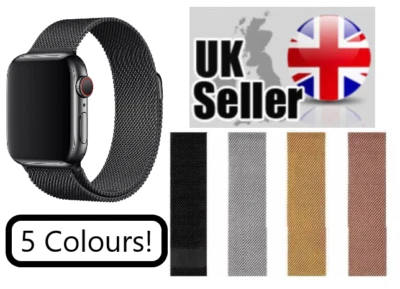 $9.18 • Buy Apple IWatch Milanese Replacement Band Loop Strap Series 7 SE 6 5 4 3 38 45mm UK