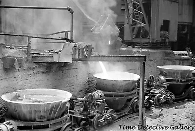 Tapping Slag At Blast Furnace Steel Mill Pittsburgh PA - Vintage Photo Print • $10