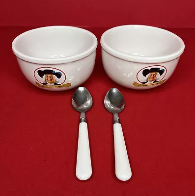 2 Matching 2006 The Quaker Oats Company White Ceramic Cereal Bowls And Spoons • $49.99