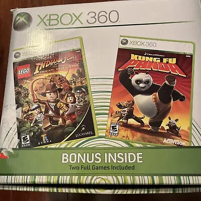 Xbox 360 Console 60 GB White 2 Bonus Games Kung Fu Panda/Indiana Jones • $149.99