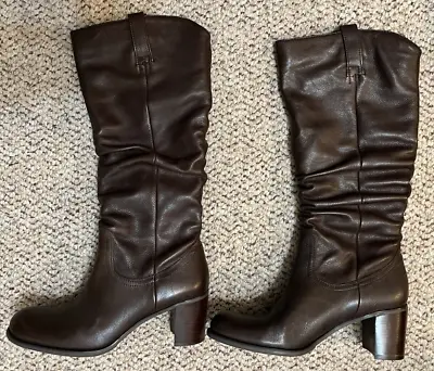 Liz Claiborne Flex Women's Espresso Brown Leather Boots 14601470 Size 10 M • $15