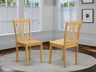 Set Of 2 East West Furniture Dublin Dinette Kitchen Dining Chairs Oak DLC-OAK-W • $149