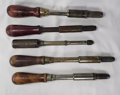 5 Antique Ratching Screwdrivers North Bros No. 30A 130 30 41 & Miller No. 61A • $43.96