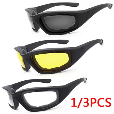 Men Women Wind Impact Resistant Foam Padded Glasses Motorcycle Riding Sunglasses • $9.29