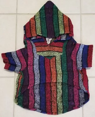 NEW LARGE Dog Baja Hoodie Sweater Mexican Blanket Drug Rug Poncho Stoner Hippie • $19.98