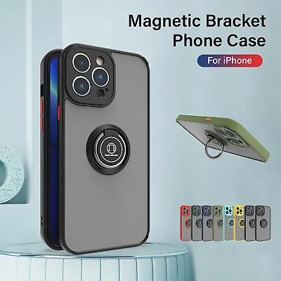 $9.39 • Buy Shockproof Case For IPhone 15 14 12 11 Pro 8 7 Plus XS Magnetic Ring Stand Cover