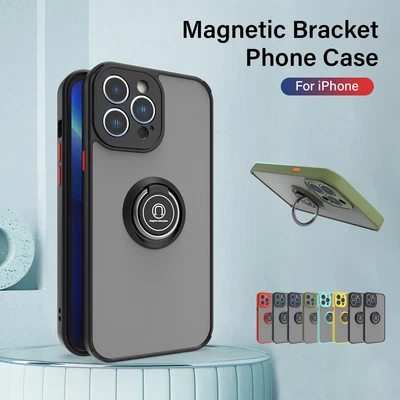 $9.39 • Buy Shockproof Case For IPhone 15 14 12 11 Pro 8 7 Plus XS Magnetic Ring Stand Cover