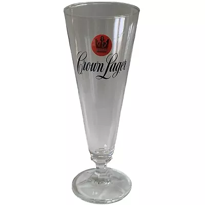 Crown Lager Beer Glass Flute Stemmed 200ml Man Cave Bar Collectable Breweriana • $29.95