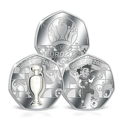 UEFA Euro 2020 Football Championship 3 Coin Collection - Trophy Emblem Mascot • $32.31