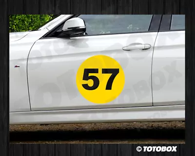 2x 2Color Custom Racing Number Circle Decal Auto Car Race Sport Sticker  • $11.50