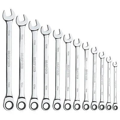 USED Matco 12 Pc Point 72 Tooth Extra Long  Metric Combo Ratcheting Wrench Set • $249.99