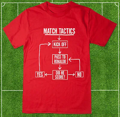 Match Tactics Pass To Ronaldo - Funny Manchester United FC Football T-shirt • $16.12