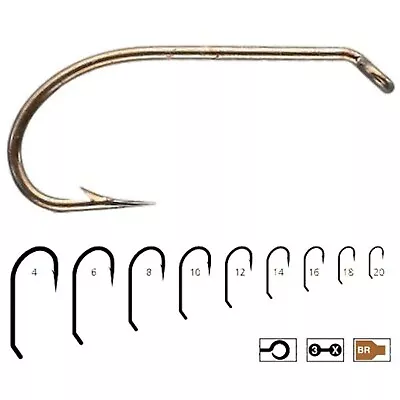 Mustad 3906 Signature Series 3x Fly Tying Nymph Hooks - #8 - 45 Pack • $6.40