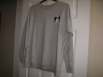 Ladies Disney  Mickey Mouse  Sweatshirt Size 14 Grey Good Condition • £6.50