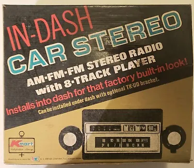 $29.99 • Buy Vintage Kmart Model KM-560 Indash Car Stereo - 8 Track AM, FM, FM Stereo Radio