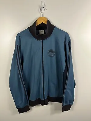 Adidas Blue Zip Up Sweatshirt Hoodie Mens 2XL XXL Cotton Y2K Vintage Full Zip • $31.99