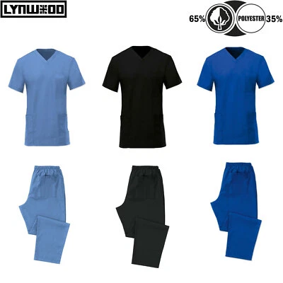 £11.99 • Buy Men Women 2 Piece Medical Suit Hospital Doctor Nurse Uniform Scrubs Top & Pants
