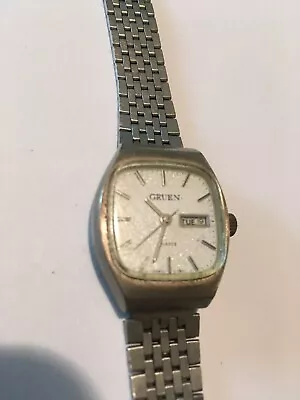 Vintage Gruen Silver Watch • $9.99