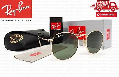 $109.99 • Buy Ray-Ban Round Metal Sunglasses Gold Frame Green G-15 Lens RB3447 001 50mm RayBan
