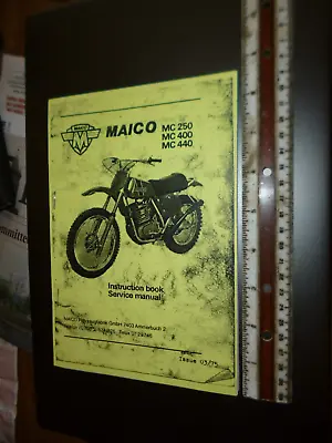 Maico 1975 250 400 440 GP New Generation 5 Spd Instruction And Parts Manual Copy • $15