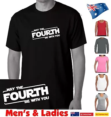 May The Fourth Be With You May The 4th Funny T Shirts Star Wars Ladies Men's Tee • $24.95